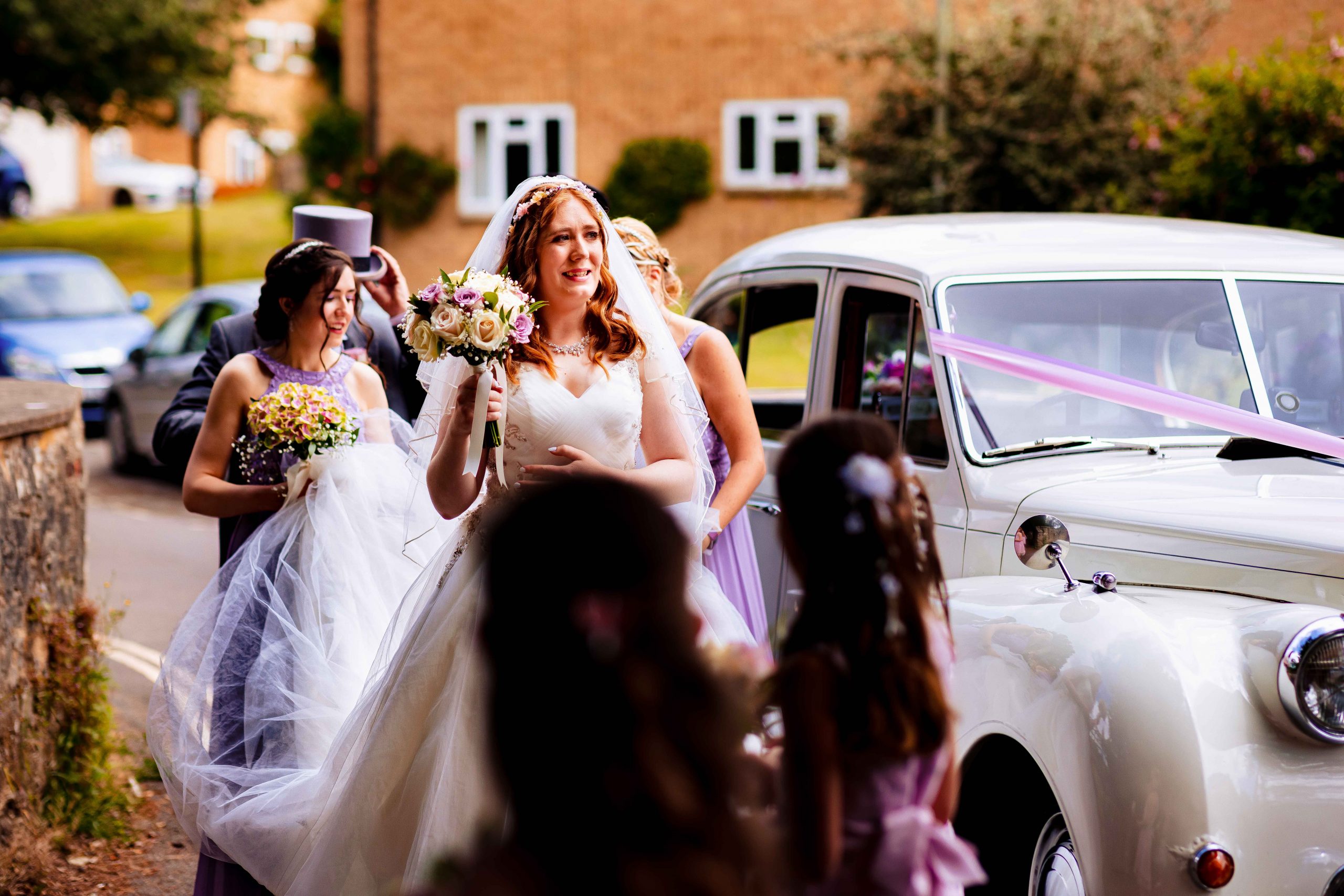 Bride arriving at the church