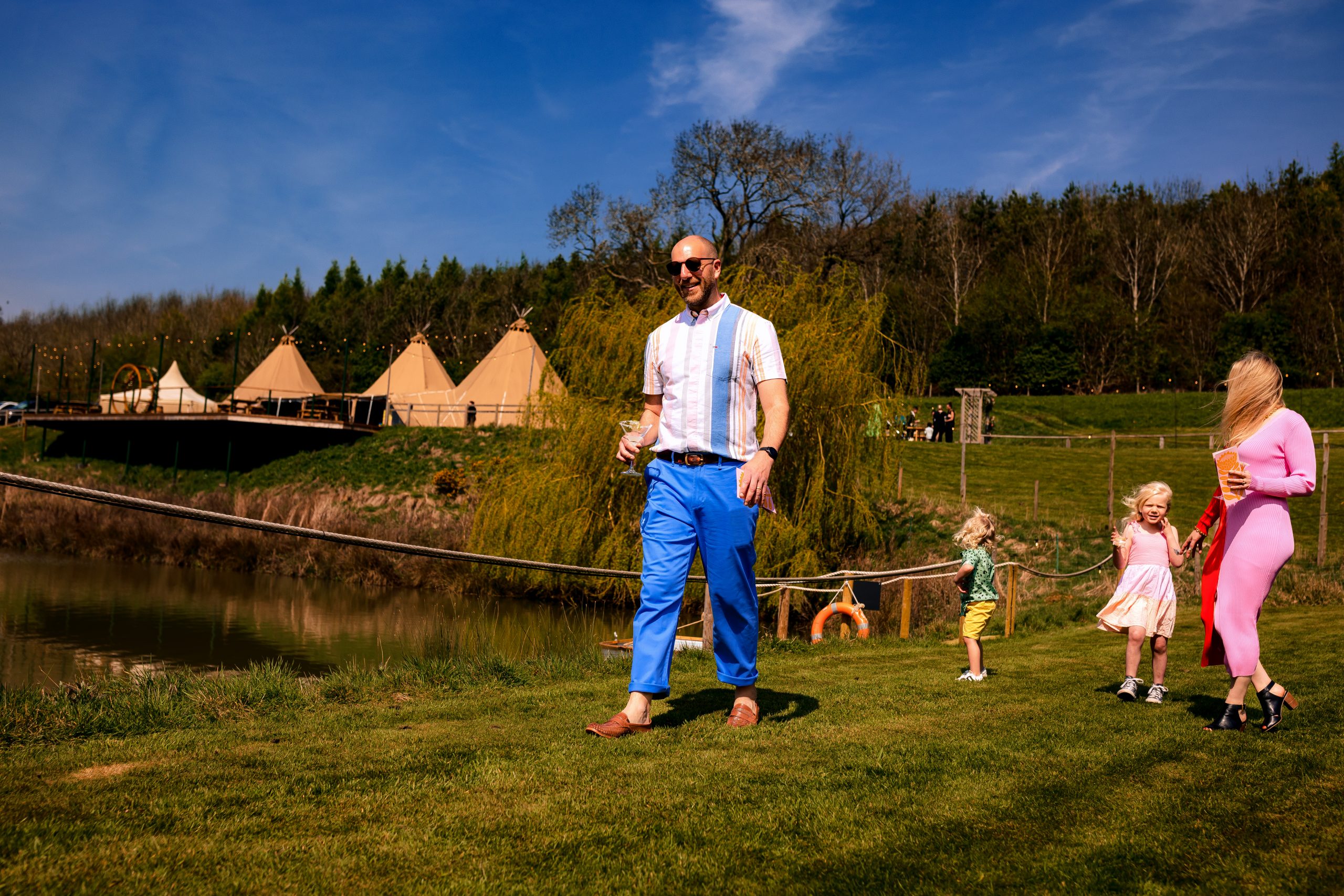 Hadsham Farm Wedding Photography 720 Bridesmaids posing next to the VW campervan